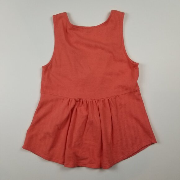 Lucky Brand Coral Twist Knot Front Peplum Tank Top Coral Size Small NWOT - Picture 5 of 8